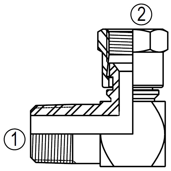 6501 90° Male Pipe/Swivel Elbow