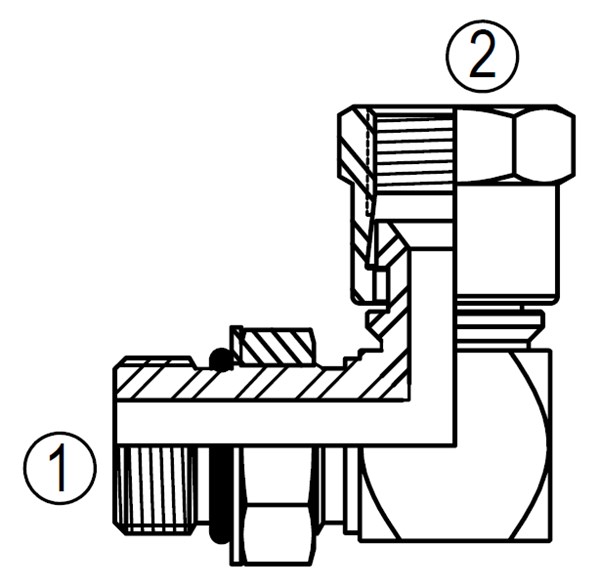 6809 90° Straight Thread/Swivel Elbow