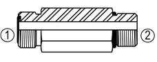 FF6400-L Straight Thread Connector Long