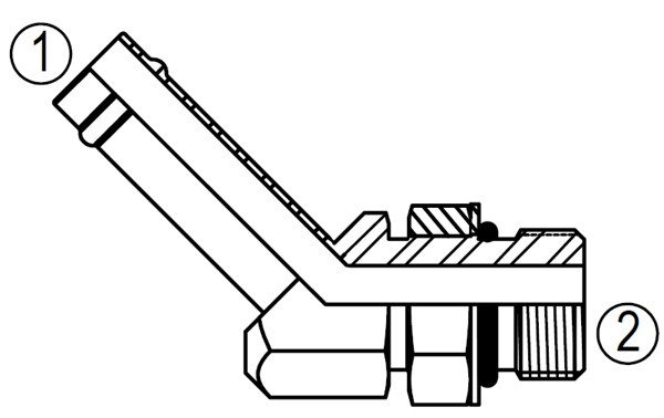 4603 45° Straight Thread Hose Fitting