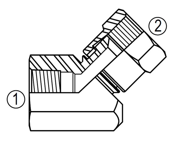 6507 45° Female Pipe/Swivel Elbow