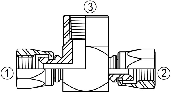 6605 Female Pipe/Swivel Run/Run Tee