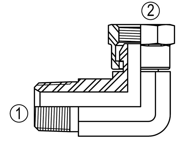 SS1501 90° Female Adapter Union to Male
