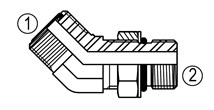 FF6802 45° Straight Thread Elbow