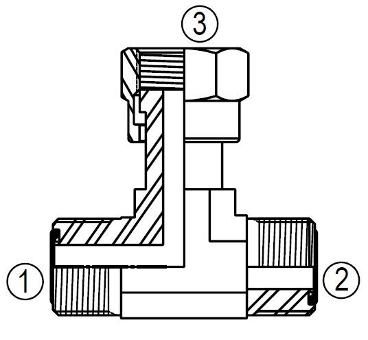 FF6600 Swivel Branch Tee