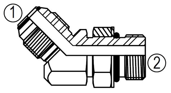 F6802 45° Straight Thread Elbow