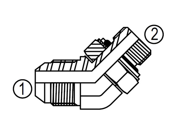 MBP6802, JIC to BSPP Adjustable 45° Elbow