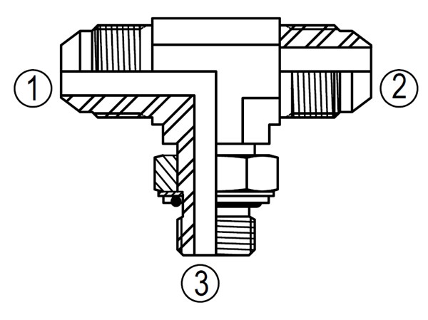 MBP6803, JIC to BSPP Adjustable Branch Tee