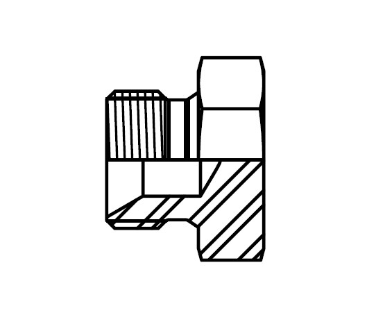 MBS2408 Threaded Straight Fitting, BSPP 60° Cone Plug