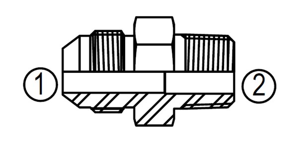 MBT2404 Threaded Straight Fitting, JIC to BSPT