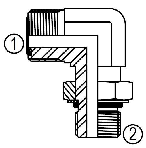MFF6801, ORFS to Metric Adjustable 90° Elbow